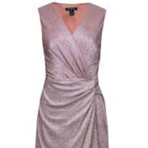 Lauren Ralph Lauren - Blush Sparkly Sleeveless Sheath Dress w/ Knotted Waist